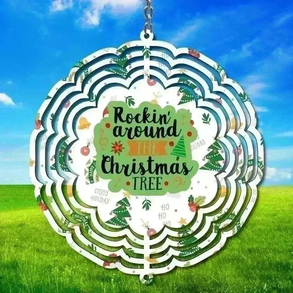natalythyme Other - 8 inch rocking around the christmas tree indoor /outside wind spinner